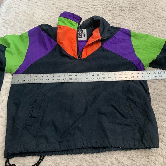 Life’s Adventure Dash Retro Black Neon Windbreaker Men's Jacket Medium - Picture 5 of 8